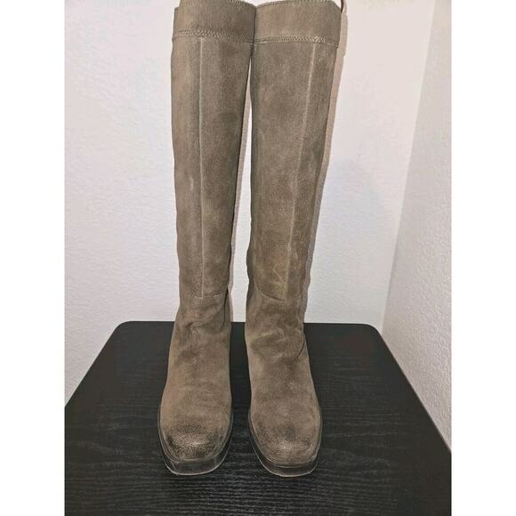 Nine West Vintage America Collection Suede Knee High Size 9 M Brown Rear Zip - Picture 5 of 16